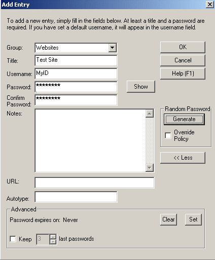 Password Safe Screenshot Password Safe Screenshot